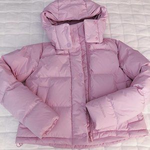 NWOT Size 2 Lululemon Wunder Puff Cropped Jacket Down Puffer Coat Pink Peony XS